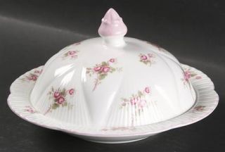 Shelley Bridal Rose (Dainty Shape) Round Covered Butter, Fine China Dinnerware  
