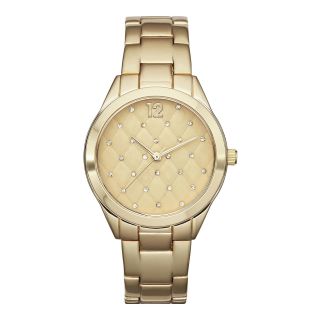 Womens Glitzy Dial Bracelet Watch, Gold