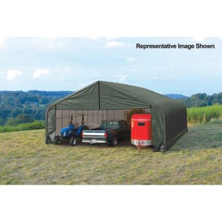 ShelterLogic Peak Style 30ft.W Garage/Storage Shelter   Green, 20ft.L x 30ft.W