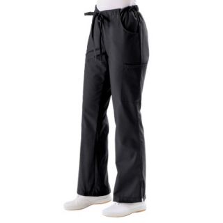Medline Ladies Modern Fit Cargo Scrub Pants   Black (Small)