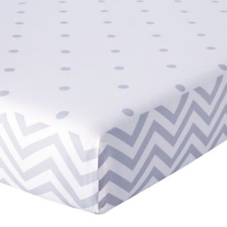 Duo Print Fitted Sheet   Grey Chevron by Circo