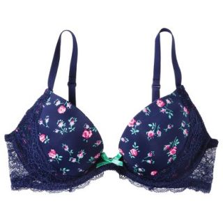 Xhilaration Juniors Padded With Lace Demi   Navy 32A