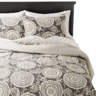 Threshold Suzani Comforter Set   Sleek Gray (Full/Queen)