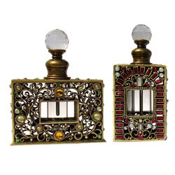 Hand jeweled Austrian Cristiani Crystal Victorian Style Perfume Bottle