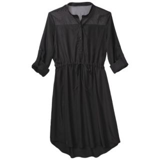Mossimo Womens 3/4 Sleeve Shirt Dress   Black M