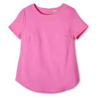Merona Womens Woven T Shirt Blouse   Peppy Pink   M