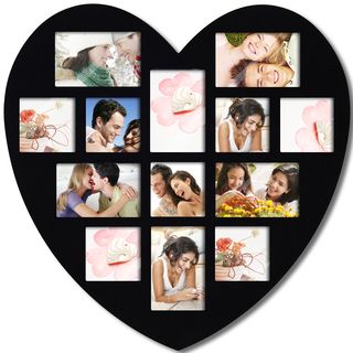 Adeco Heart Black 13 opening Picture Collage Frame