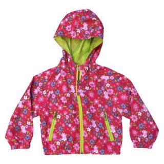 Pink Platinum Infant Toddler Girls Floral Windbreaker Jacket   Fuchsia 3T