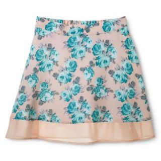 Xhilaration Juniors Skirt with Contrast Hem   Floral XS(1)
