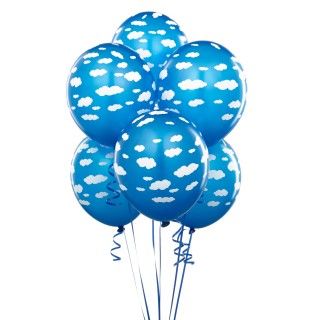 Mid Blue with Clouds Matte Balloons