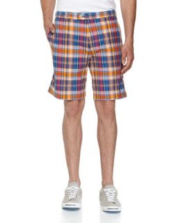 Manchester Plaid Golf Shorts, Multicolor