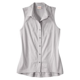 Mossimo Supply Co. Juniors Sleeveless Button Down Top   Millstone Gray XS(1)