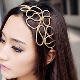 Hollow Braided Hair With Golden Hair Band