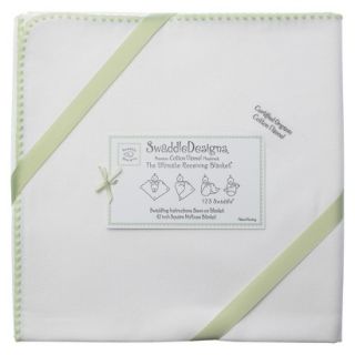 Swaddle Designs Organic Ultimate Receiving Blanket   Ivory with KiwiTrim