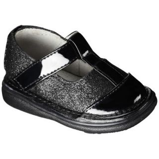 Girls Wee Squeak Sparkle T Strap Mary Jane Shoes   Black 3