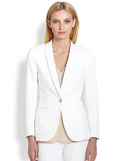 Piazza Sempione Fitted One Button Jacket   White
