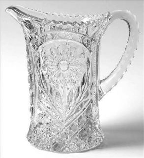 Imperial Glass Ohio Mayflower Clear 48 Oz Pitcher   Line #678,Floral/Cane, Press