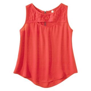 Xhilaration Juniors Sleeveless Quilted Top   Hyper Coral M(7 9)