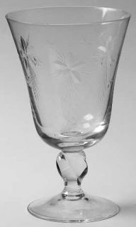 Monongahela Mnn16 Water Goblet   Small Star&Large Starburst,Twist Stem