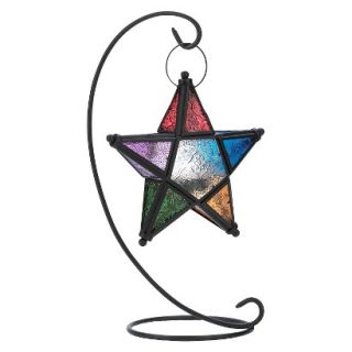 Star Lantern Candle Holder with Stand 14   Multicolor