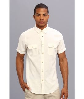 Ben Sherman S/S Cotton Linen Woven MA10189 Mens Short Sleeve Button Up (White)