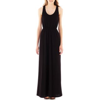 ARIZONA Sleeveless Double Slit Maxi Dress, Black