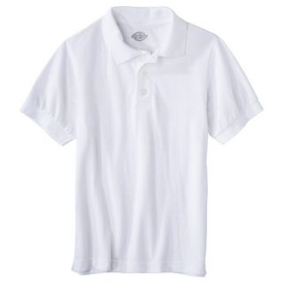 Dickies Boys School Uniform Short Sleeve Pique Polo   White 10/12