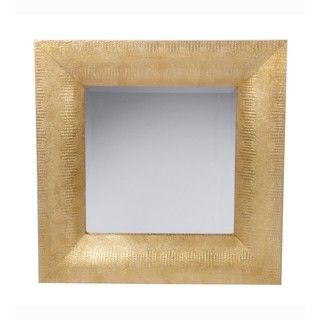 Privilege Hammered Gold Beveled Wall Mirror
