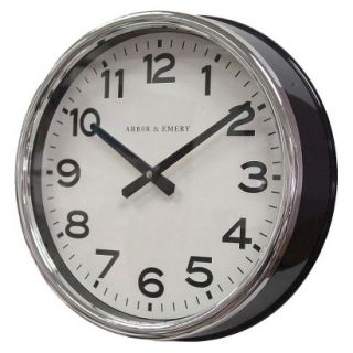 Threshold Modern Clock with Steel Trim