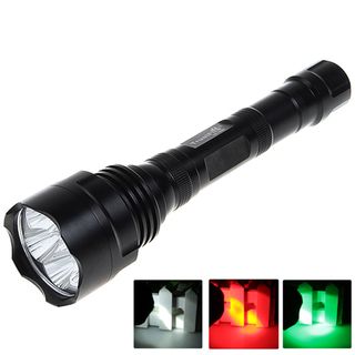 1800 lumen 6 X Cree Q5 Led Flashlight Torch With White, Red   Green Light And 4 Modes