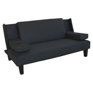 Convertible Sofa Lifestyle Solutions Azura Cupholder Sofa Bed   Black