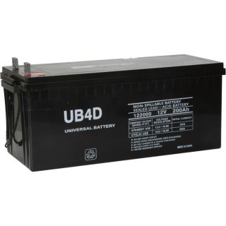 UPG Sealed Lead Acid Battery   AGM type, 12V, 200 Amps, Model UB 4D