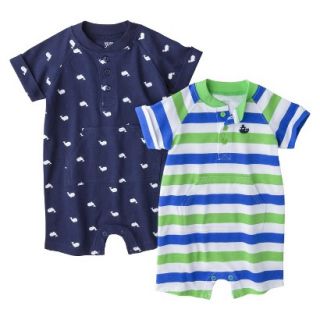 Just One YouMade by Carters Newborn Boys 2 Pack Romper Set   Blue/Green 6 M