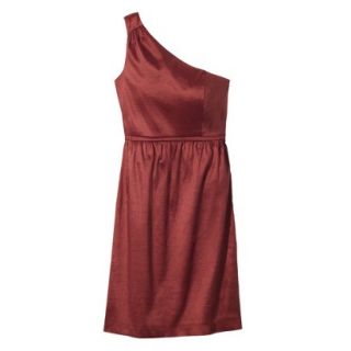 Womens Plus Size One Shoulder Shantung Dress   Burnese Spice   28W