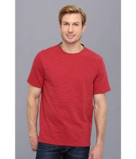 Elie Tahari Galvin Cotton Slub Knit Shirt J35AK504 Mens Short Sleeve Pullover (Red)