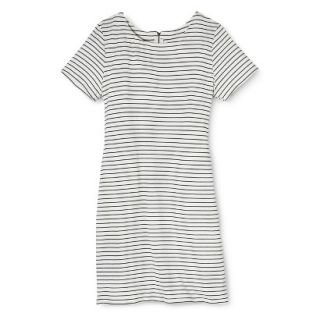 Merona Womens Knit T Shirt Dress   Black/Sour Cream   M