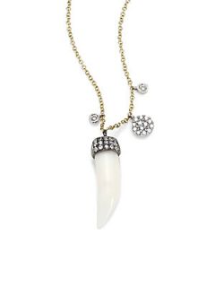 Meira T Horn, Diamond & 14K Yellow Gold Pendant Necklace   Gold