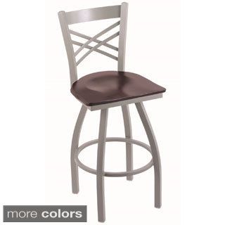 Steel/ Maple Contemporary Swivel Bar Stool