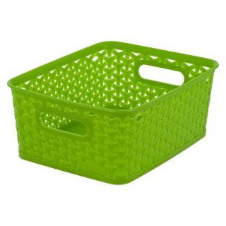Room Essentials Y Weave Small Storage Basket   Set of 4   Translucent Green