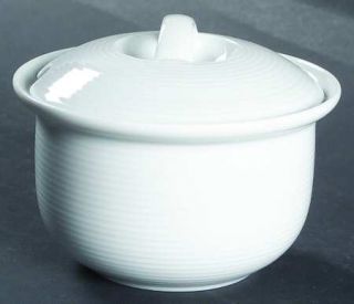 Thomas Trend White Sugar Bowl & Lid, Fine China Dinnerware   All White, Concentr