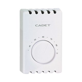 Cadet Bi Metal Thermostat   Double Pole, 120/208/240 Volt, 22 Amp, White, Model