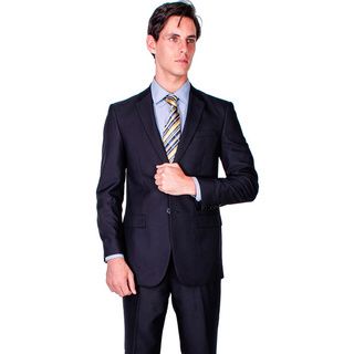 Black Tonal Stripe Two button Modern Fit Suit