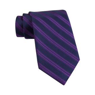 CLAIBORNE Tonal Stripe Silk Tie, Purple, Mens