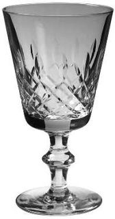 Unknown Crystal Unk223 Water Goblet   Clear, Cut Diamonds & Spears