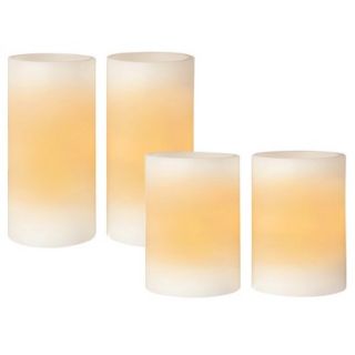 Room Essentials 4 Pack Assorted Straight Edge Candles   Bisque