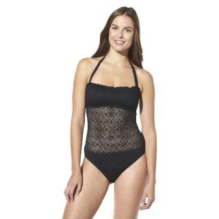 Mossimo Womens Crochet Mix and Match 1 Piece Swimsuit  Black S