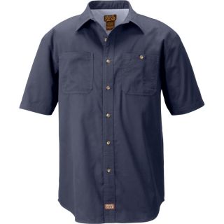 Gravel Gear Brushed Twill Short Sleeve Work Shirt with Teflon   Navy, Large