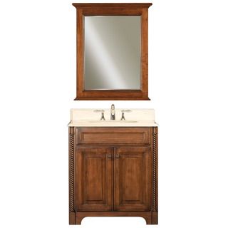 Water Creation Water Creation Spain 30 inch Classic Golden Straw Vanity With Marble Top In Sahara And Matching Mirror Brown Size Single Vanities