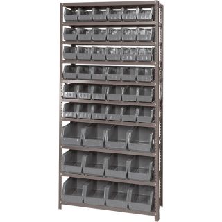 Quantum Storage Complete Shelving System with Large Parts Bins   12 Inch x 36