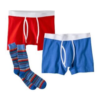 Mossimo Supply Co. Mens Boxer Briefs and Socks 3pc Set   Blue/Red S